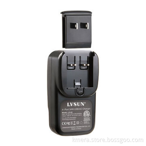 34W Portable Mobile Phone Charger w/4 Independent USB Ports, Charge 2 iPhone and 2 iPad Simultaneous